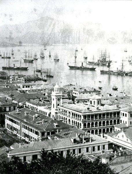 Colonial Hong Kong harbor in the 19th century